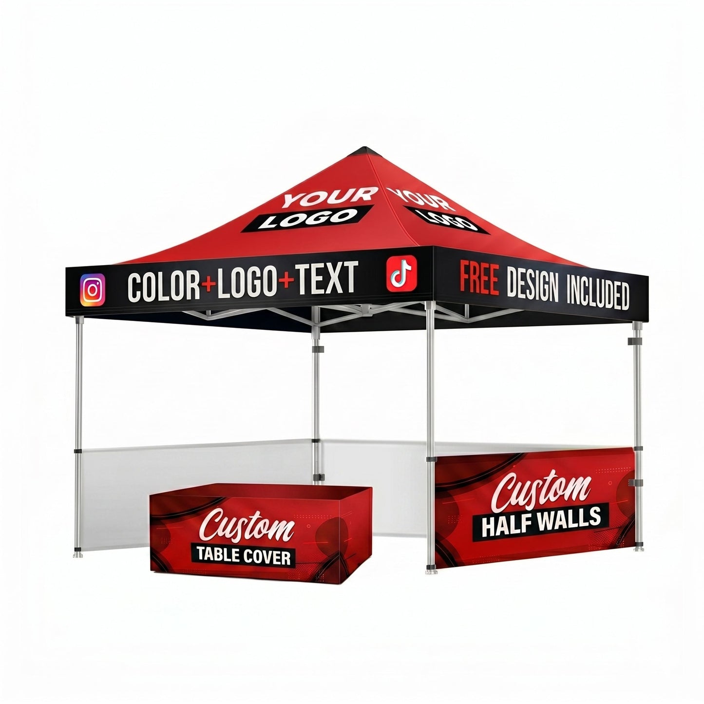 Canopy + Half Walls (3) + Table Cover