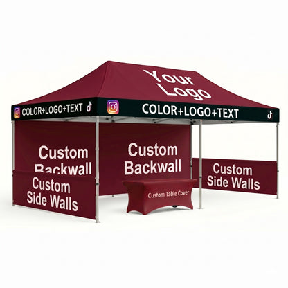 Canopy + Backwall + Half Walls (2) + Table Cover