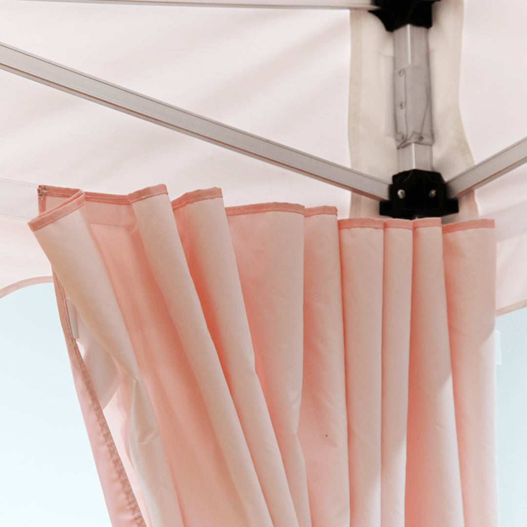10x10 Tent with Scalloped Valances and Curtains