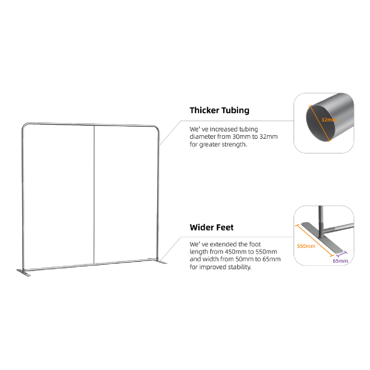 Custom Straight Tension Fabric Display (Round Corners)