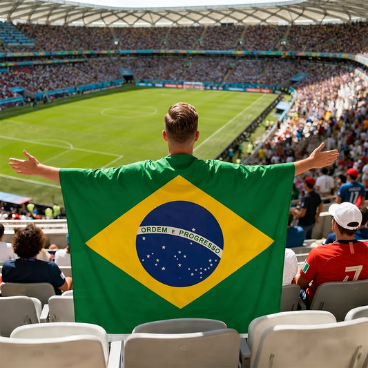Brazil Flag Body Cape with Sleeves