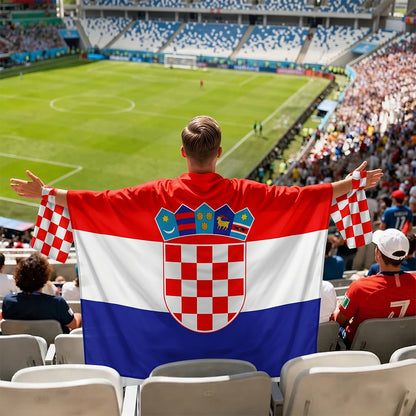 Croatia Flag Body Cape with Sleeves