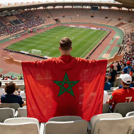 Morocco Flag Body Cape with Sleeves