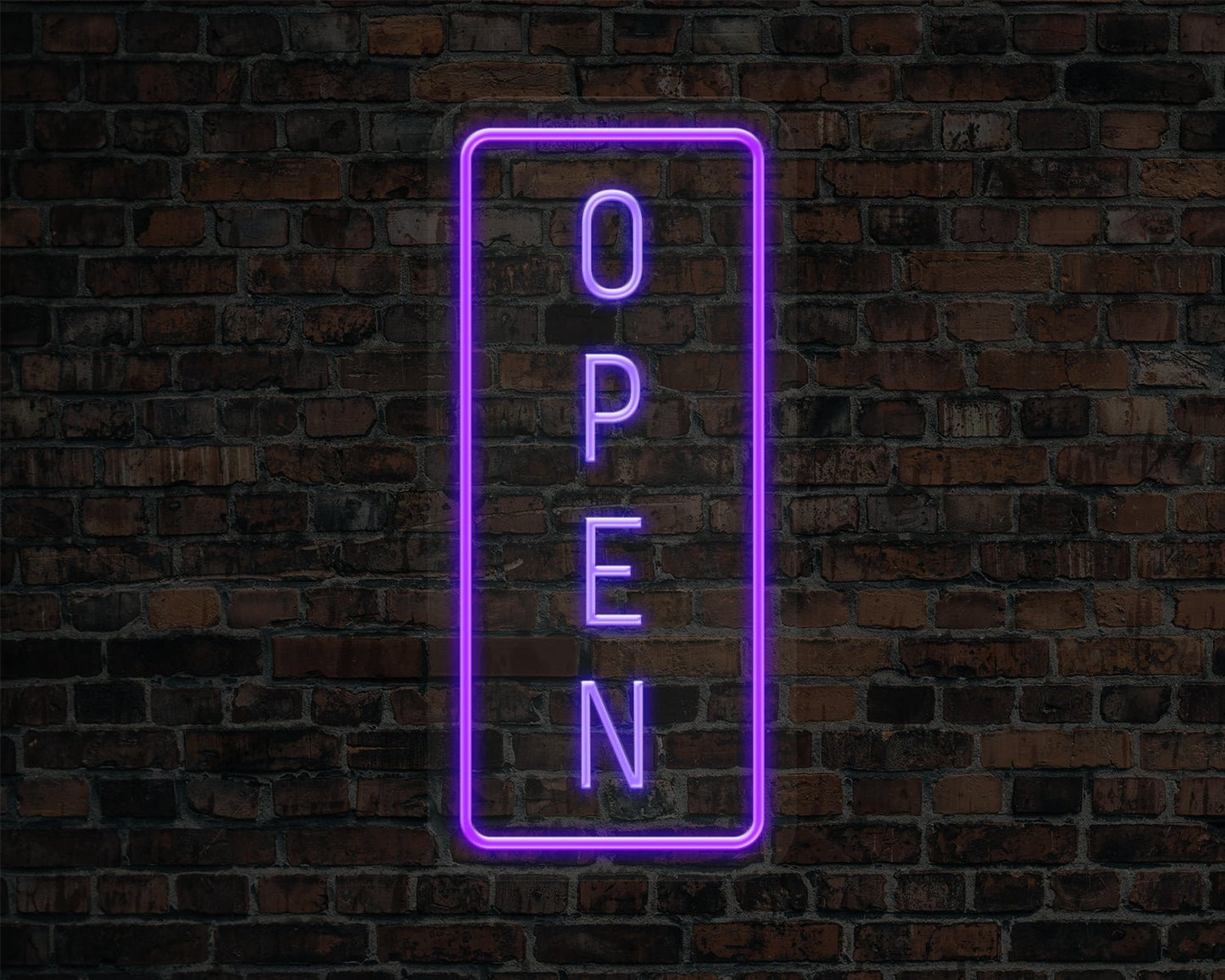 Open Vertical Neon Sign