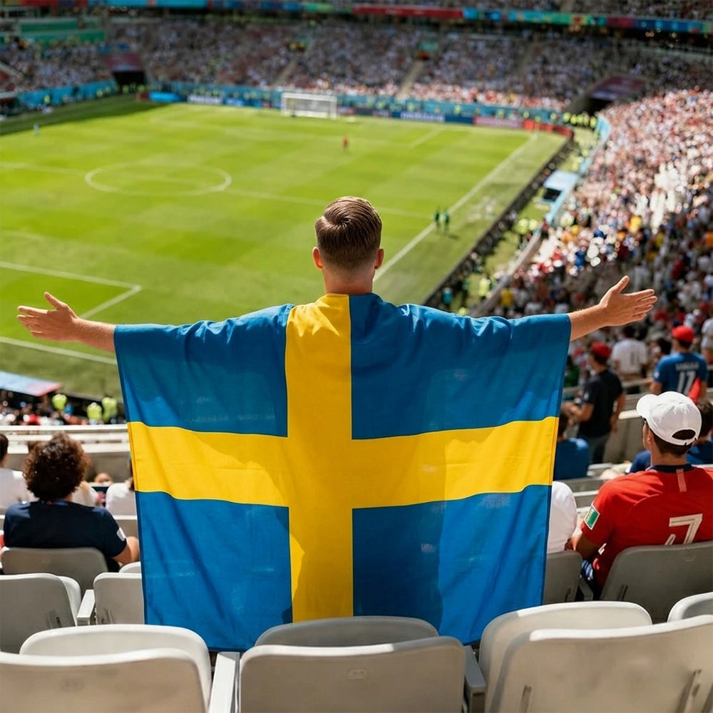 Sweden Flag Body Cape with Sleeves