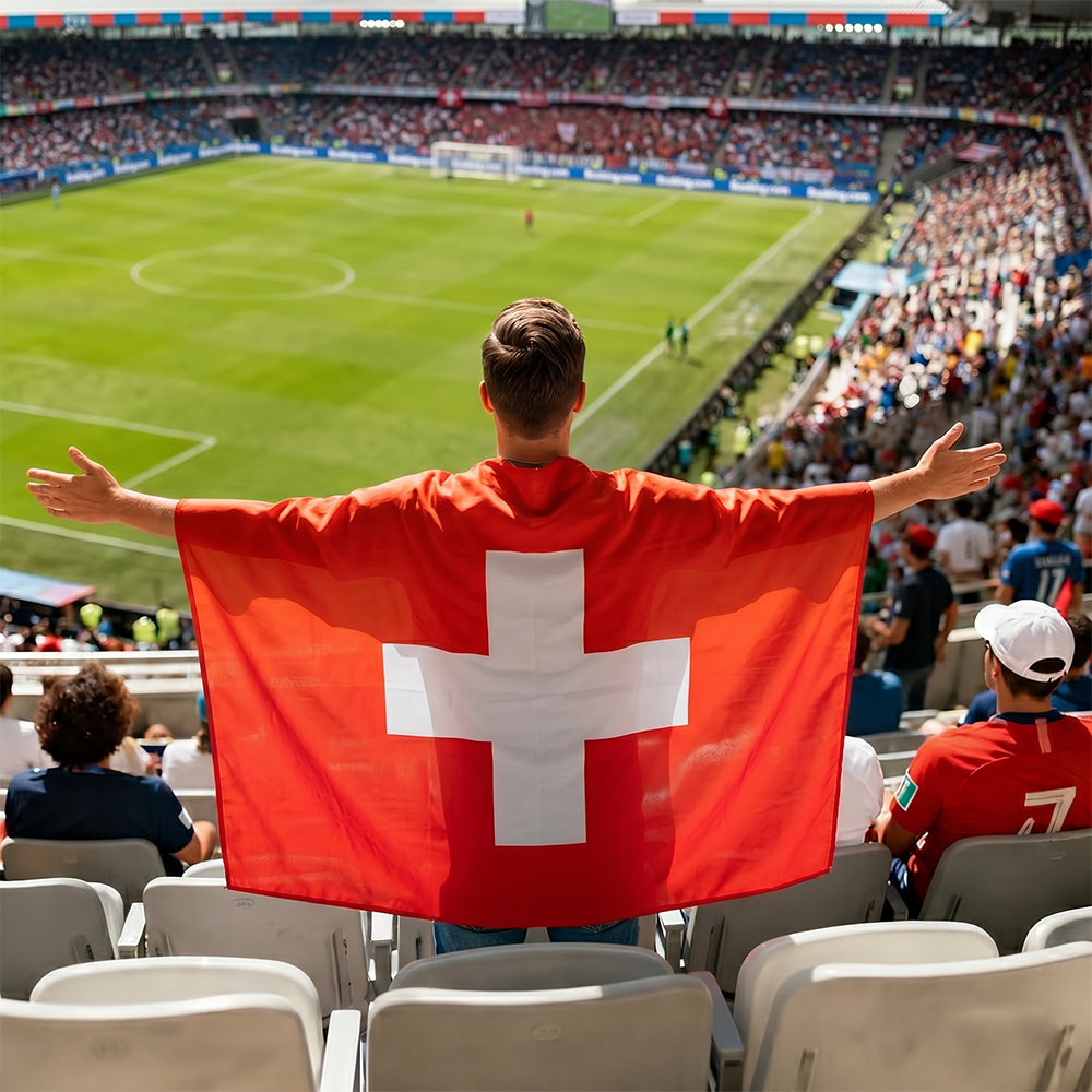 Switzerland Flag Body Cape with Sleeves
