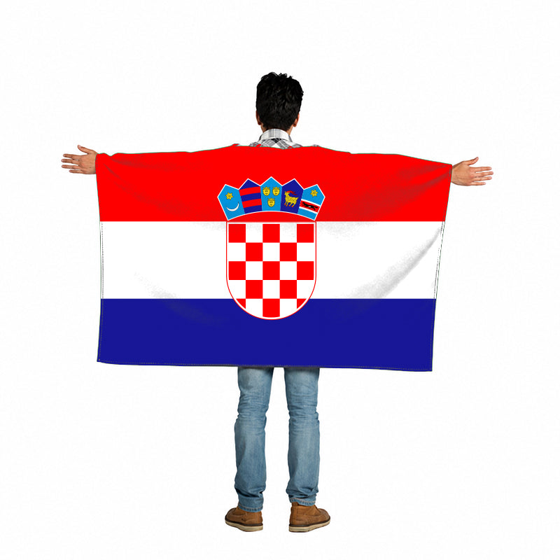 Croatia Flag Body Cape with Sleeves