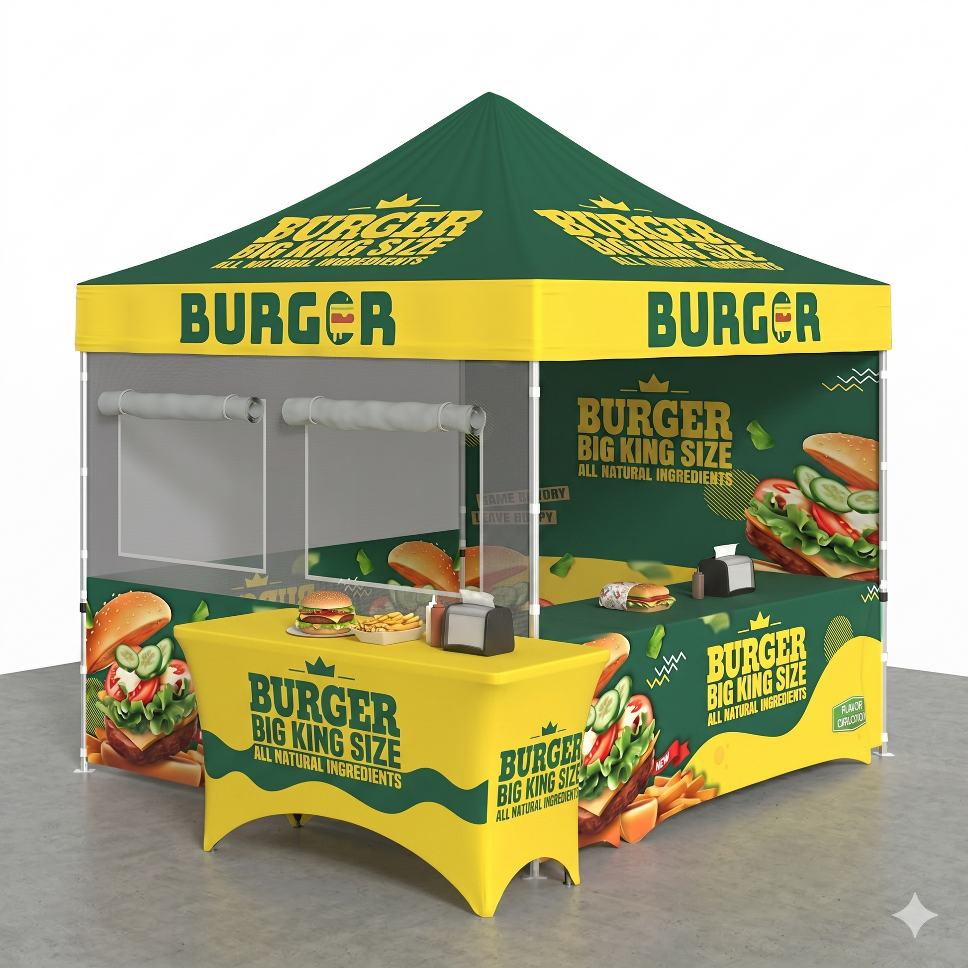 10x10 Custom Food Booth Full Tent – Canopy Bubble