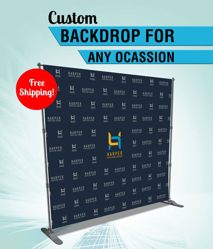 Custom Step and Repeat Backdrop with Stand