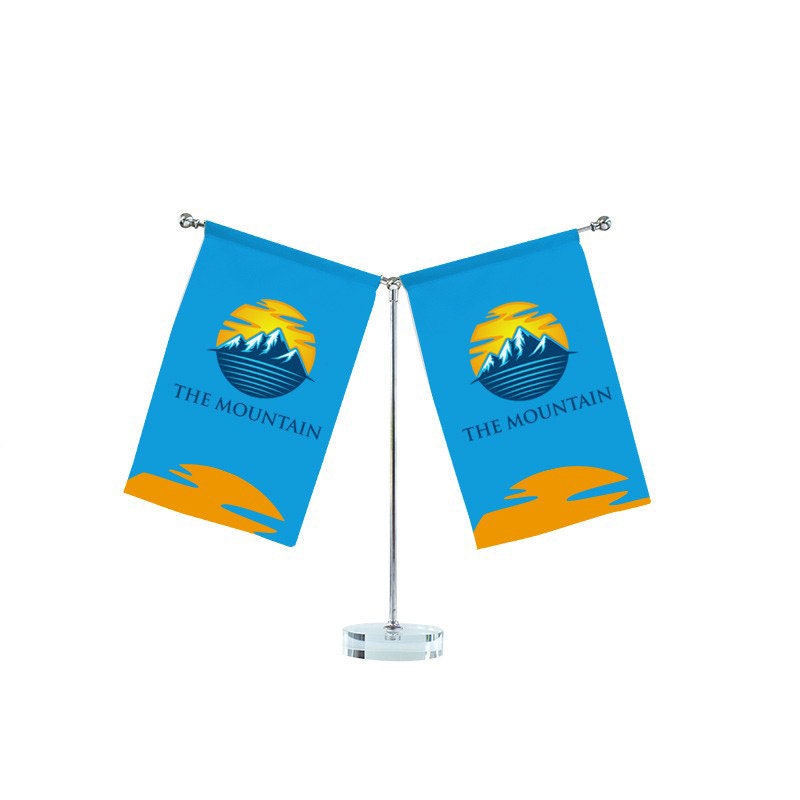 Custom Desk Flag (Double Flags) with Base